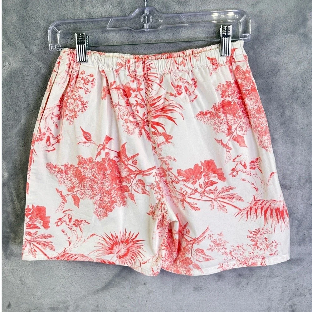 D &Co Vintage Style Wrap Skort Womens‎ S Toile Floral Cotton Blend Summer Picnic